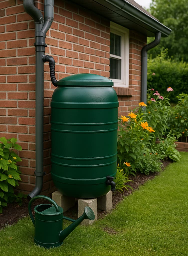 Podlewanie z deszczówki w ogrodzie