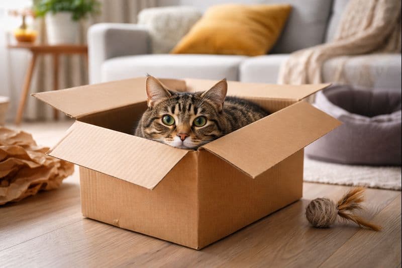 Dlaczego kot wybiera karton zamiast drogiego legowiska